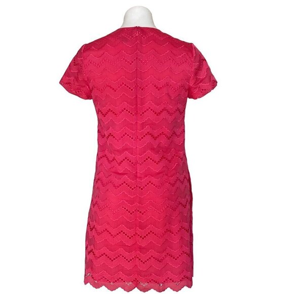 CeCe by Cynthia Steffe Pink Corded Lace Shift Dress, Short Sleeve Women's Size 4 - Picture 7 of 12